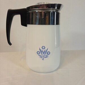 Corning Ware Blue Cornflower 6 Cup Stove Top Coffee Percolator VGUC